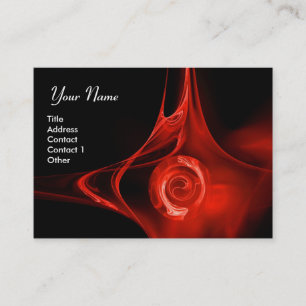 Carte De Visite FRACTAL ROSE 1 rouge vif noir