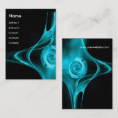 Carte De Visite FRACTAL ROSE 2 bleu vif (Devant / Derrière)