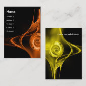Carte De Visite FRACTAL ROSE 2, orange vif jaune noir (Devant / Derrière)