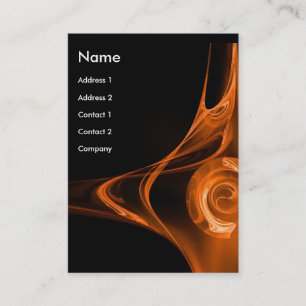Carte De Visite FRACTAL ROSE 2, orange vif jaune noir