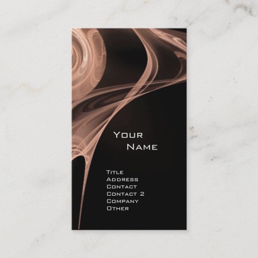 Carte De Visite FRACTAL ROSE 3 antique rose pâle noir (Devant)