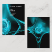 Carte De Visite FRACTAL ROSE 3 bleu vif (Devant / Derrière)