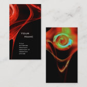 Carte De Visite FRACTAL ROSE 3 bleu vif bleu vert (Devant / Derrière)