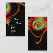 Carte De Visite FRACTAL ROSE 3 bleu vif bleu vert (Devant / Derrière)