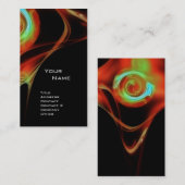Carte De Visite FRACTAL ROSE 3 bleu vif bleu vert (Devant / Derrière)