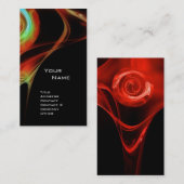 Carte De Visite FRACTAL ROSE 3 bleu vif bleu vert (Devant / Derrière)