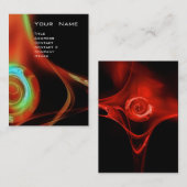 Carte De Visite FRACTAL ROSE 3 bleu vif bleu vert (Devant / Derrière)