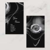 Carte De Visite FRACTAL ROSE 3 clair noir et blanc gris (Devant / Derrière)