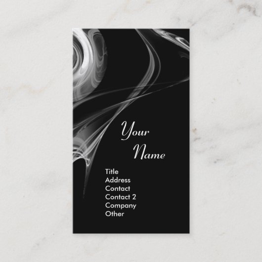 Carte De Visite FRACTAL ROSE 3 clair noir et blanc gris (Devant)