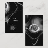 Carte De Visite FRACTAL ROSE 3 clair noir et blanc gris (Devant / Derrière)