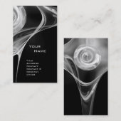 Carte De Visite FRACTAL ROSE 3 clair noir et blanc gris (Devant / Derrière)