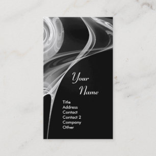 Carte De Visite FRACTAL ROSE 3 clair noir et blanc gris