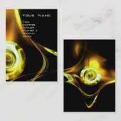 Carte De Visite FRACTAL ROSE 3 jaune vif orange brun noir (Devant / Derrière)