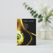 Carte De Visite FRACTAL ROSE 3 jaune vif orange brun noir (Debout devant)