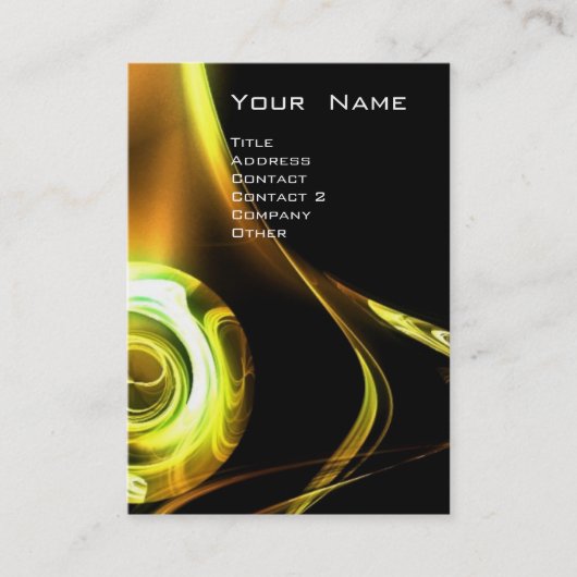 Carte De Visite FRACTAL ROSE 3 jaune vif orange brun noir (Devant)