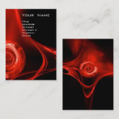 Carte De Visite FRACTAL ROSE 3 rouge vif noir (Devant / Derrière)