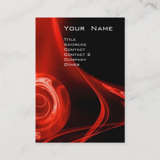 Carte De Visite FRACTAL ROSE 3 rouge vif noir (Devant)