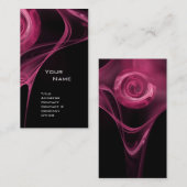 Carte De Visite FRACTAL ROSE 3 soft antique rose noir (Devant / Derrière)