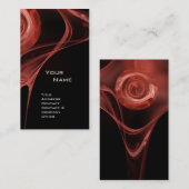 Carte De Visite FRACTAL ROSE 3 soft antique rouge noir (Devant / Derrière)