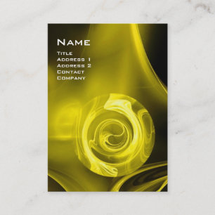 Carte De Visite FRACTAL ROSE 4 MONOGRAM jaune vif blanc noir
