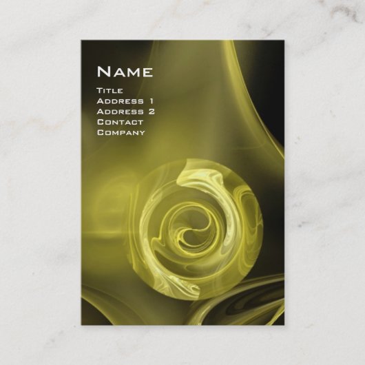 Carte De Visite FRACTAL ROSE 4 MONOGRAS doux jaune antique noir (Devant)