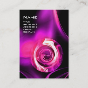 Carte De Visite FRACTAL ROSE 4 MONOGRAS rose vif rouge noir