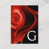 Carte De Visite FRACTAL ROSE 4 MONOGRAS rouge vif noir blanc (Dos)