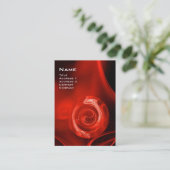 Carte De Visite FRACTAL ROSE 4 MONOGRAS rouge vif noir blanc (Debout devant)