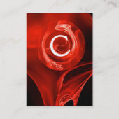 Carte De Visite FRACTAL ROSE 4 MONOGRAS rouge vif noir blanc (Dos)