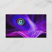Carte De Visite FRACTAL SWIRL GEM MONOGRAS noir blanc rose (Dos)