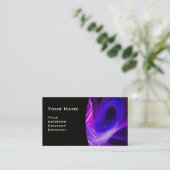 Carte De Visite FRACTAL SWIRL GEM MONOGRAS noir blanc rose (Debout devant)