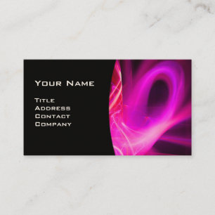 Carte De Visite FRACTAL SWIRL GEM MONOGRAS noir blanc rose