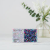 Carte De Visite Fractale bleue de kaléidoscope (Debout devant)