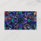 Carte De Visite Fractale bleue de kaléidoscope (Dos)