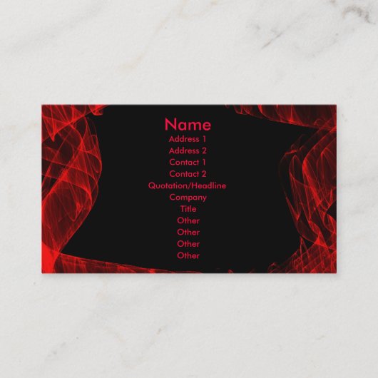 Carte De Visite fractale de flamme rouge (Devant)