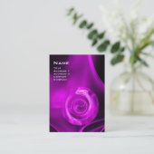 Carte De Visite FRACTALE ROSE 4 MONOGRAMME violet pourpre noir écl (Debout devant)