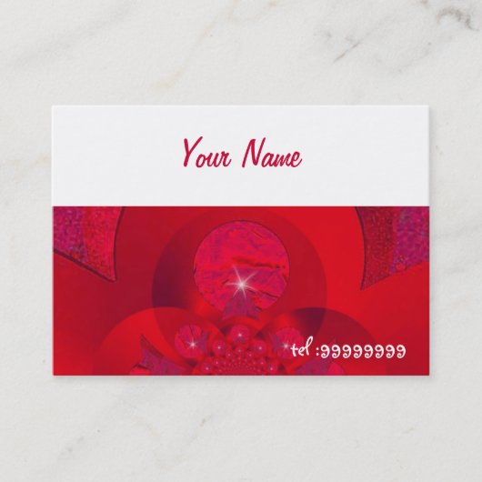Carte De Visite fractale rouge avec éclat (Devant)