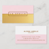 Carte De Visite Fractionnement minimal d'or et de rose | Cadre de  (Devant / Derrière)