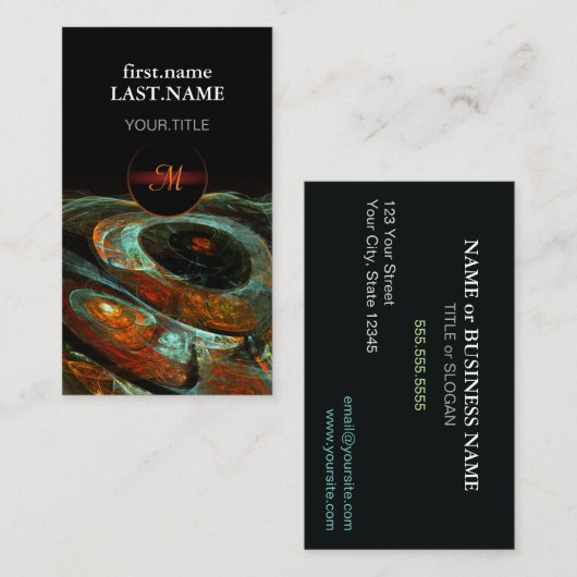 Carte De Visite Fractionner l'art Abstrait (Devant / Derrière)