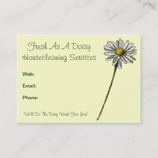 Carte De Visite Frais comme marguerite : Services faisants le (Devant)