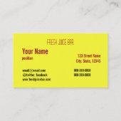 carte de visite frais de bar à jus de fruit génial (Dos)