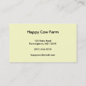 Carte De Visite Frais de la ferme (Dos)