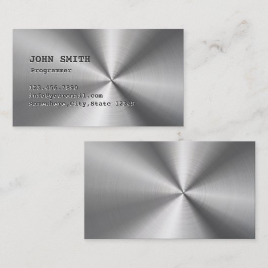 Carte de visite frais de programmeur d'acier (Devant / Derrière)