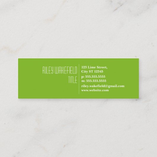 Carte de visite frais de tranche de chaux (Dos)