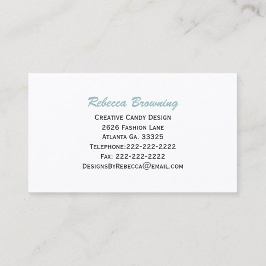 Carte de visite fraise (Dos)