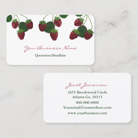 Carte de visite fraise (Devant / Derrière)