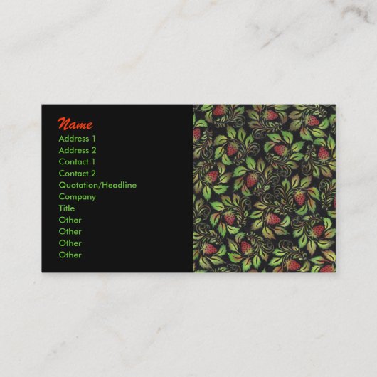 Carte De Visite fraise (Devant)