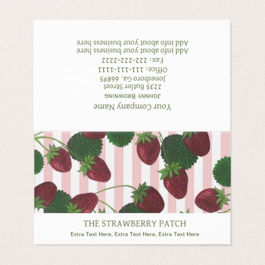Carte De Visite Fraise (Extérieur déplié)