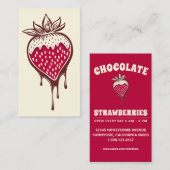 Carte De Visite fraise au chocolat (Devant / Derrière)