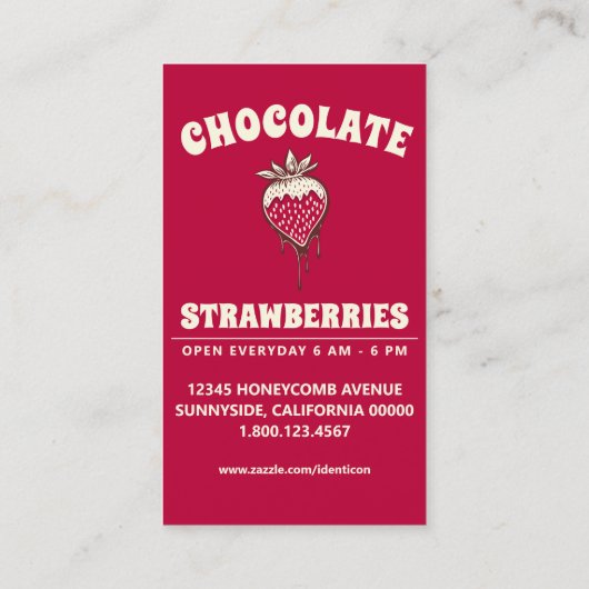 Carte De Visite fraise au chocolat (Dos)
